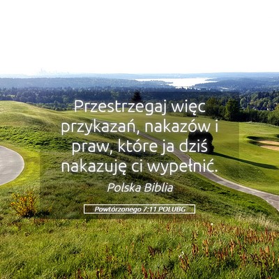 Picture 05 - Powtórzonego 7:11 POLUBG - Przestrzegaj więc przykazań, nakazów i praw, - Bible Verse Picture
