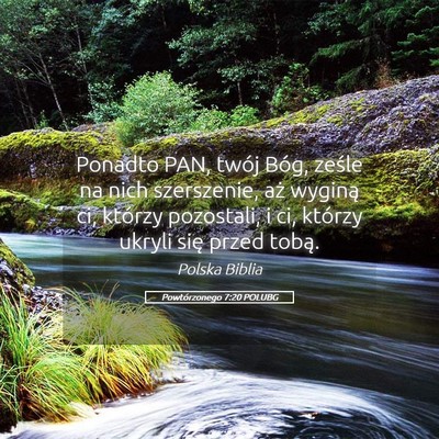 Picture 05 - Powtórzonego 7:20 POLUBG - Ponadto PAN, twój Bóg, ześle na nich - Bible Verse Picture