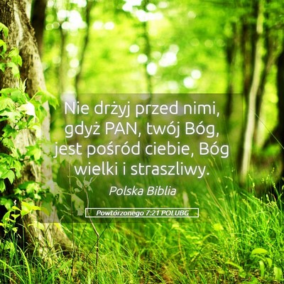 Picture 05 - Powtórzonego 7:21 POLUBG - Nie drżyj przed nimi, gdyż PAN, twój Bóg, - Bible Verse Picture