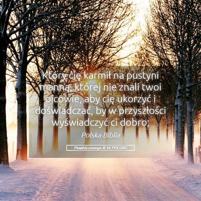 Picture 05 - Powtórzonego 8:16 POLUBG - Który cię karmił na pustyni manną, której - Bible Verse Picture