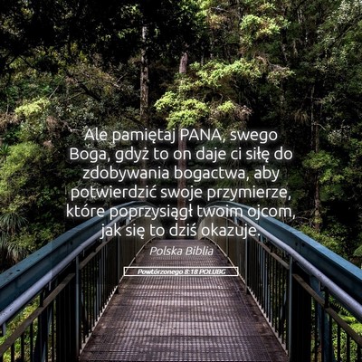 Picture 05 - Powtórzonego 8:18 POLUBG - Ale pamiętaj PANA, swego Boga, gdyż to on daje - Bible Verse Picture