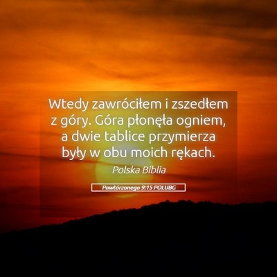 Picture 05 - Powtórzonego 9:15 POLUBG - Wtedy zawróciłem i zszedłem z góry. Góra - Bible Verse Picture