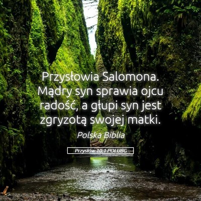 Picture 05 - Przysłów 10:1 POLUBG - Przysłowia Salomona. Mądry syn sprawia ojcu - Bible Verse Picture