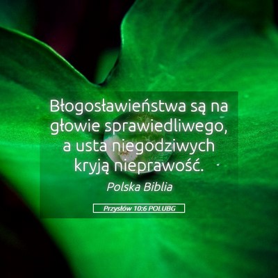 Picture 05 - Przysłów 10:6 POLUBG - Błogosławieństwa są na głowie - Bible Verse Picture