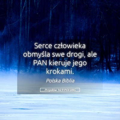 Picture 05 - Przysłów 16:9 POLUBG - Serce człowieka obmyśla swe drogi, ale PAN - Bible Verse Picture