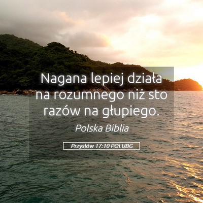 Picture 05 - Przysłów 17:10 POLUBG - Nagana lepiej działa na rozumnego niż sto - Bible Verse Picture