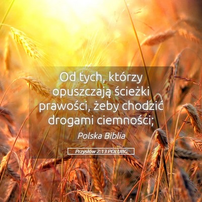 Picture 05 - Przysłów 2:13 POLUBG - Od tych, którzy opuszczają ścieżki prawości, - Bible Verse Picture