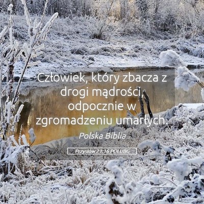 Picture 05 - Przysłów 21:16 POLUBG - Człowiek, który zbacza z drogi mądrości, - Bible Verse Picture