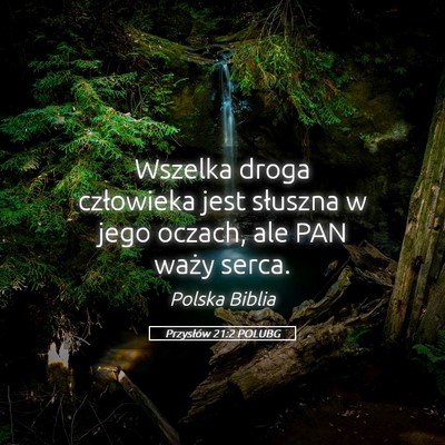 Picture 05 - Przysłów 21:2 POLUBG - Wszelka droga człowieka jest słuszna w jego - Bible Verse Picture
