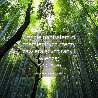 Picture 05 - Przysłów 22:20 POLUBG - Czy nie napisałem ci znamienitych rzeczy - Bible Verse Picture
