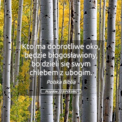 Picture 05 - Przysłów 22:9 POLUBG - Kto ma dobrotliwe oko, będzie błogosławiony, - Bible Verse Picture
