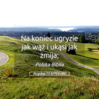 Picture 05 - Przysłów 23:32 POLUBG - Na koniec ugryzie jak wąż i ukąsi jak - Bible Verse Picture