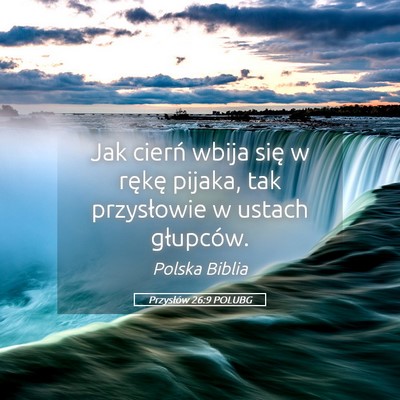 Picture 05 - Przysłów 26:9 POLUBG - Jak cierń wbija się w rękę pijaka, tak - Bible Verse Picture