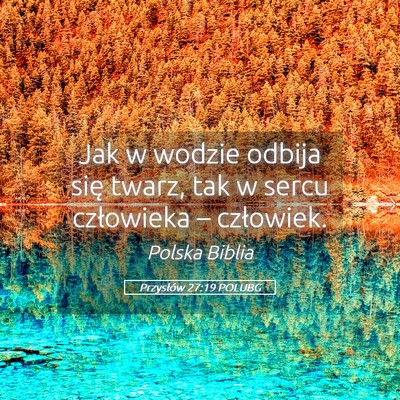 Picture 05 - Przysłów 27:19 POLUBG - Jak w wodzie odbija się twarz, tak w sercu - Bible Verse Picture