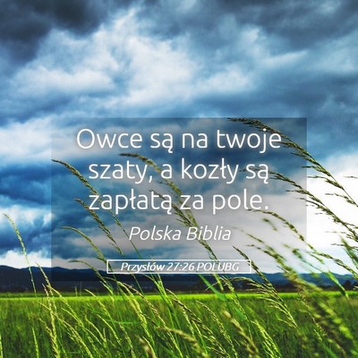 Picture 05 - Przysłów 27:26 POLUBG - Owce są na twoje szaty, a kozły są zapłatą - Bible Verse Picture