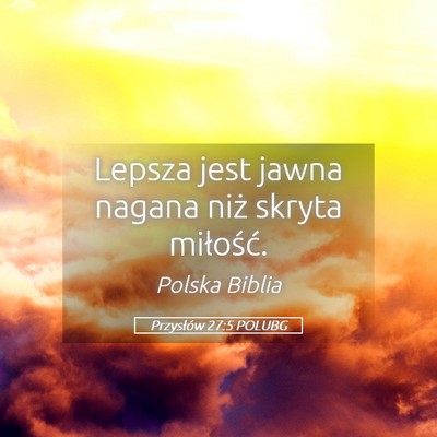 Picture 05 - Przysłów 27:5 POLUBG - Lepsza jest jawna nagana niż skryta - Bible Verse Picture