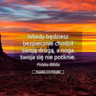 Picture 05 - Przysłów 3:23 POLUBG - Wtedy będziesz bezpiecznie chodził swoją - Bible Verse Picture