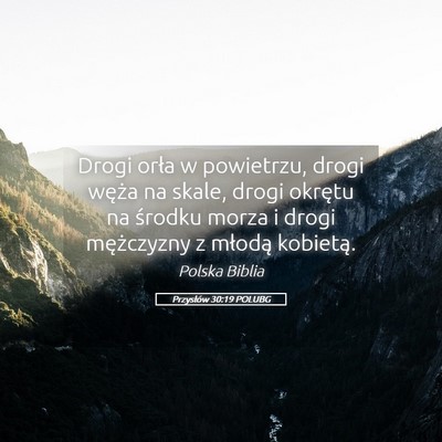 Picture 05 - Przysłów 30:19 POLUBG - Drogi orła w powietrzu, drogi węża na skale, - Bible Verse Picture