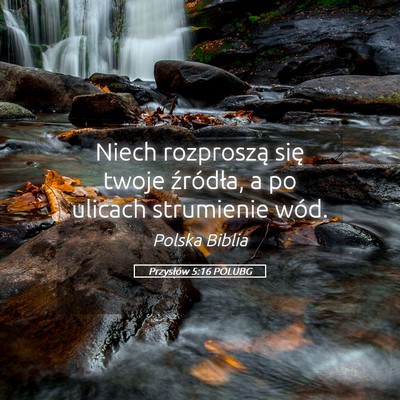 Picture 05 - Przysłów 5:16 POLUBG - Niech rozproszą się twoje źródła, a po - Bible Verse Picture
