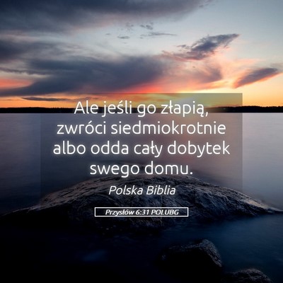Picture 05 - Przysłów 6:31 POLUBG - Ale jeśli go złapią, zwróci siedmiokrotnie - Bible Verse Picture