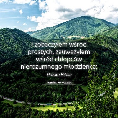 Picture 05 - Przysłów 7:7 POLUBG - I zobaczyłem wśród prostych, zauważyłem - Bible Verse Picture