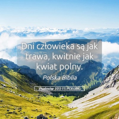 Picture 05 - Psalmów 103:15 POLUBG - Dni człowieka są jak trawa, kwitnie jak kwiat - Bible Verse Picture