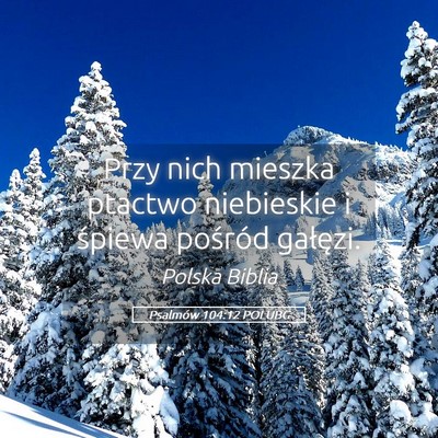 Picture 05 - Psalmów 104:12 POLUBG - Przy nich mieszka ptactwo niebieskie i śpiewa - Bible Verse Picture