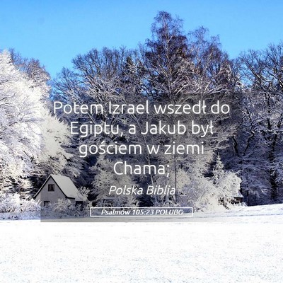 Picture 05 - Psalmów 105:23 POLUBG - Potem Izrael wszedł do Egiptu, a Jakub był - Bible Verse Picture
