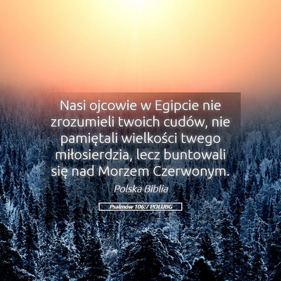 Picture 05 - Psalmów 106:7 POLUBG - Nasi ojcowie w Egipcie nie zrozumieli twoich - Bible Verse Picture