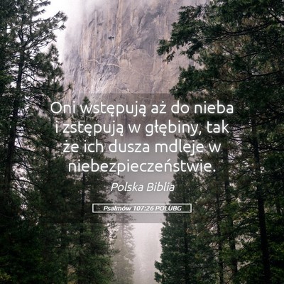 Picture 05 - Psalmów 107:26 POLUBG - Oni wstępują aż do nieba i zstępują w - Bible Verse Picture