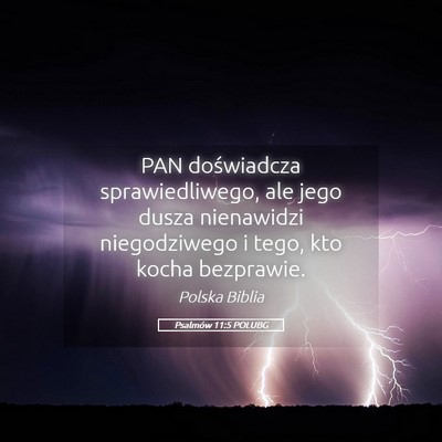 Picture 05 - Psalmów 11:5 POLUBG - PAN doświadcza sprawiedliwego, ale jego dusza - Bible Verse Picture
