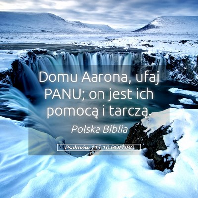 Picture 05 - Psalmów 115:10 POLUBG - Domu Aarona, ufaj PANU; on jest ich pomocą i - Bible Verse Picture