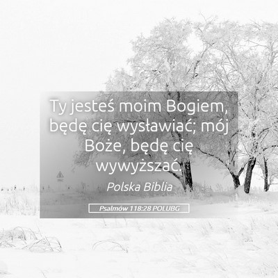 Picture 05 - Psalmów 118:28 POLUBG - Ty jesteś moim Bogiem, będę cię wysławiać; - Bible Verse Picture