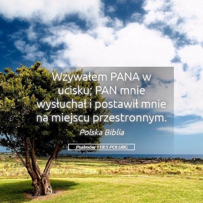 Picture 05 - Psalmów 118:5 POLUBG - Wzywałem PANA w ucisku; PAN mnie wysłuchał i - Bible Verse Picture