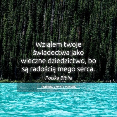 Picture 05 - Psalmów 119:111 POLUBG - Wziąłem twoje świadectwa jako wieczne - Bible Verse Picture