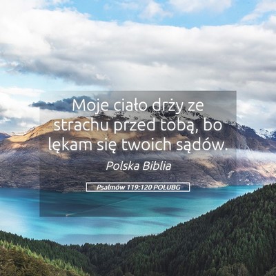 Picture 05 - Psalmów 119:120 POLUBG - Moje ciało drży ze strachu przed tobą, bo - Bible Verse Picture