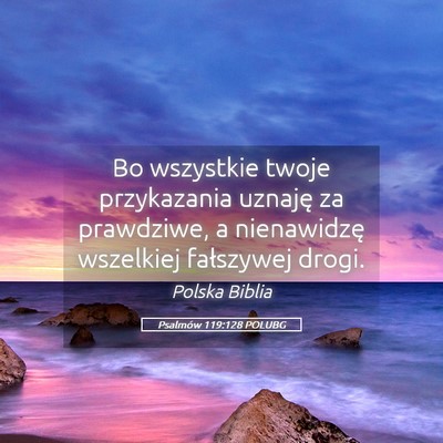 Picture 05 - Psalmów 119:128 POLUBG - Bo wszystkie twoje przykazania uznaję za - Bible Verse Picture