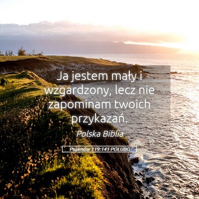 Picture 05 - Psalmów 119:141 POLUBG - Ja jestem mały i wzgardzony, lecz nie zapominam - Bible Verse Picture