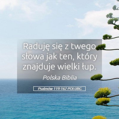 Picture 05 - Psalmów 119:162 POLUBG - Raduję się z twego słowa jak ten, który - Bible Verse Picture