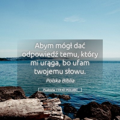 Picture 05 - Psalmów 119:42 POLUBG - Abym mógł dać odpowiedź temu, który mi - Bible Verse Picture