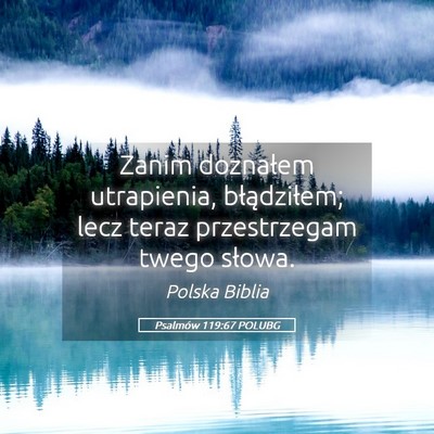 Picture 05 - Psalmów 119:67 POLUBG - Zanim doznałem utrapienia, błądziłem; lecz - Bible Verse Picture