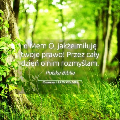 Picture 05 - Psalmów 119:97 POLUBG - מ Mem O, jakże miłuję twoje prawo! Przez - Bible Verse Picture
