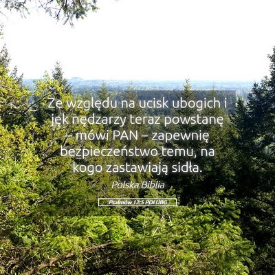 Picture 05 - Psalmów 12:5 POLUBG - Ze względu na ucisk ubogich i jęk nędzarzy - Bible Verse Picture
