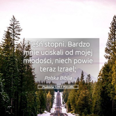 Picture 05 - Psalmów 129:1 POLUBG - Pieśń stopni. Bardzo mnie uciskali od mojej - Bible Verse Picture