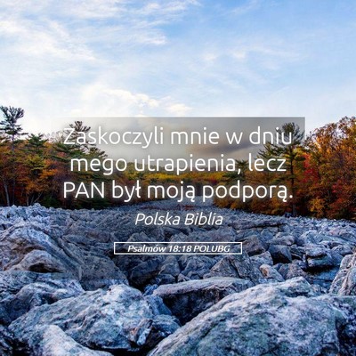 Picture 05 - Psalmów 18:18 POLUBG - Zaskoczyli mnie w dniu mego utrapienia, lecz PAN - Bible Verse Picture