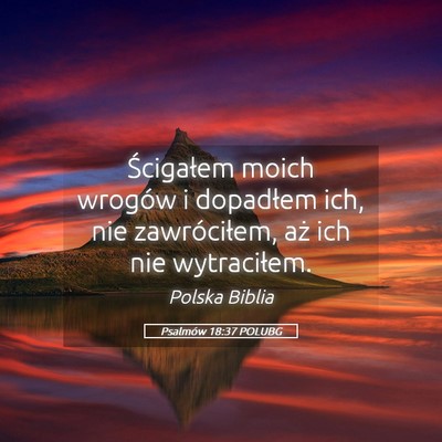 Picture 05 - Psalmów 18:37 POLUBG - Ścigałem moich wrogów i dopadłem ich, nie - Bible Verse Picture