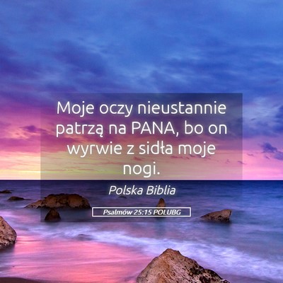 Picture 05 - Psalmów 25:15 POLUBG - Moje oczy nieustannie patrzą na PANA, bo on - Bible Verse Picture