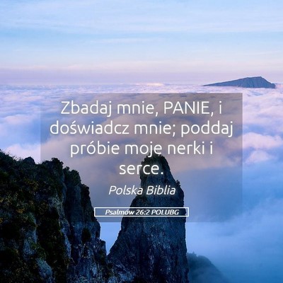 Picture 05 - Psalmów 26:2 POLUBG - Zbadaj mnie, PANIE, i doświadcz mnie; poddaj - Bible Verse Picture
