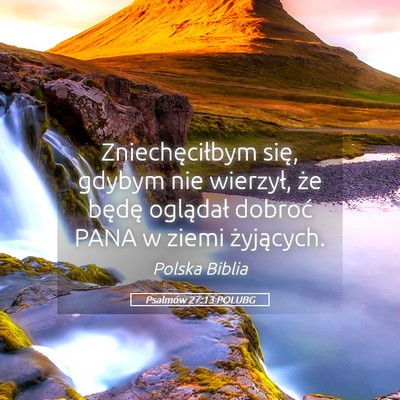 Picture 05 - Psalmów 27:13 POLUBG - Zniechęciłbym się, gdybym nie wierzył, że - Bible Verse Picture