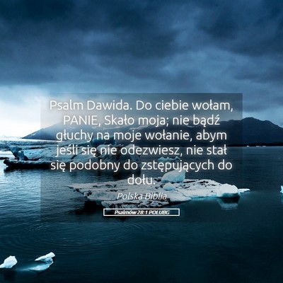 Picture 05 - Psalmów 28:1 POLUBG - Psalm Dawida. Do ciebie wołam, PANIE, Skało - Bible Verse Picture